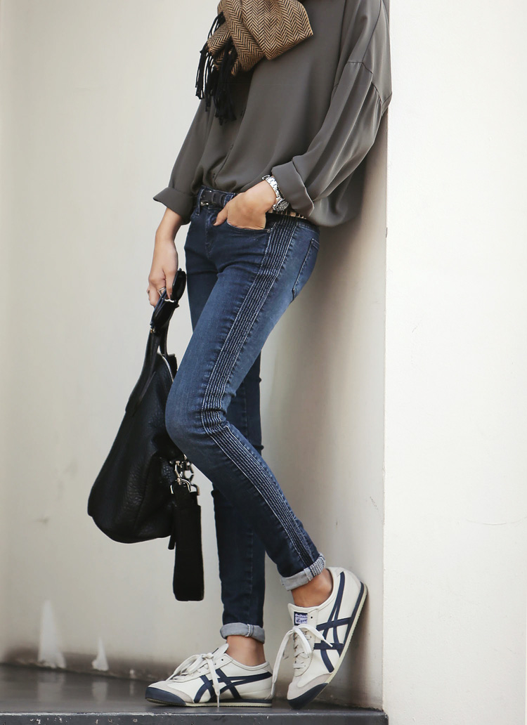 サイドラインポイントスキニージーンズ・全1色 | レディース