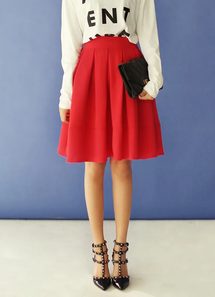 ミディフェミニンフレアスカート・全５色 | DHOLIC | 詳細画像1