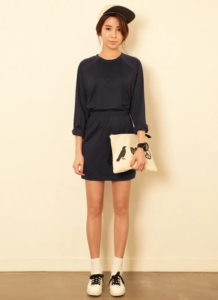 *MONOMORI-モノモリ-* ラグランスリーブクロップドスウェットプルオーバー・全3色 | DHOLIC | 詳細画像1