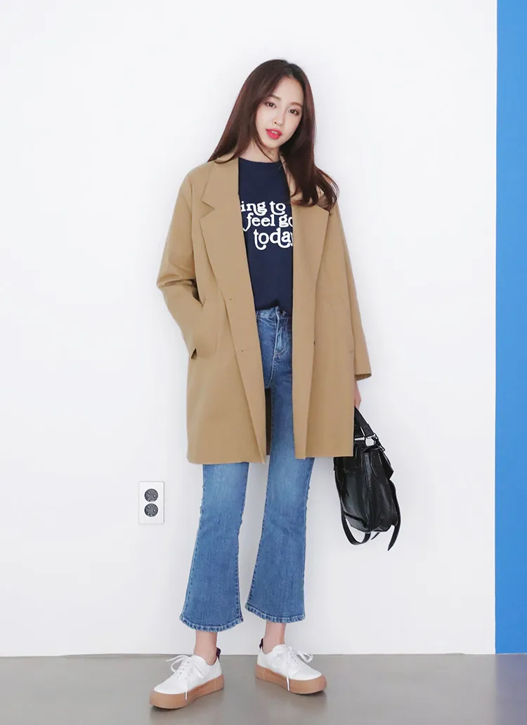 <font color=red><b><人気商品再入荷></b></font>ストラップSETルーズフィットトレンチコート・全2色 | DHOLIC | 詳細画像1