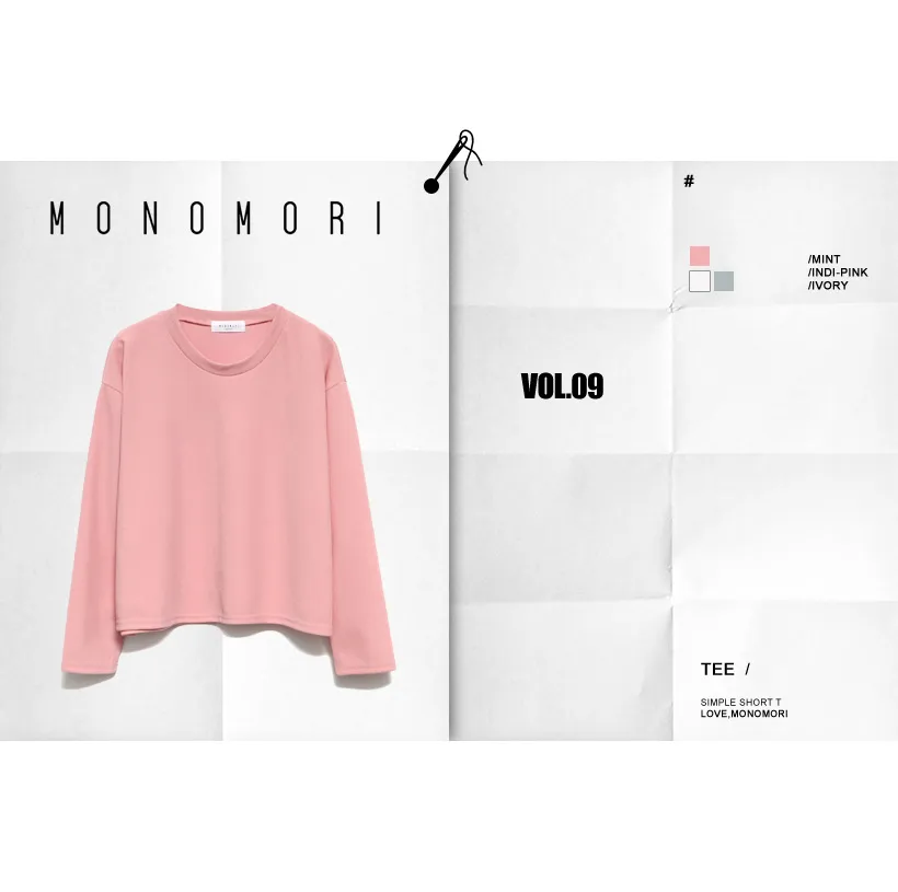 <font color=red><b>★★雑誌 SWEET9月号掲載★★</b></font>*MONOMORI-モノモリ-*ソリッドソフトカラークロップドＴシャツ・全3色 | DHOLIC | 詳細画像2