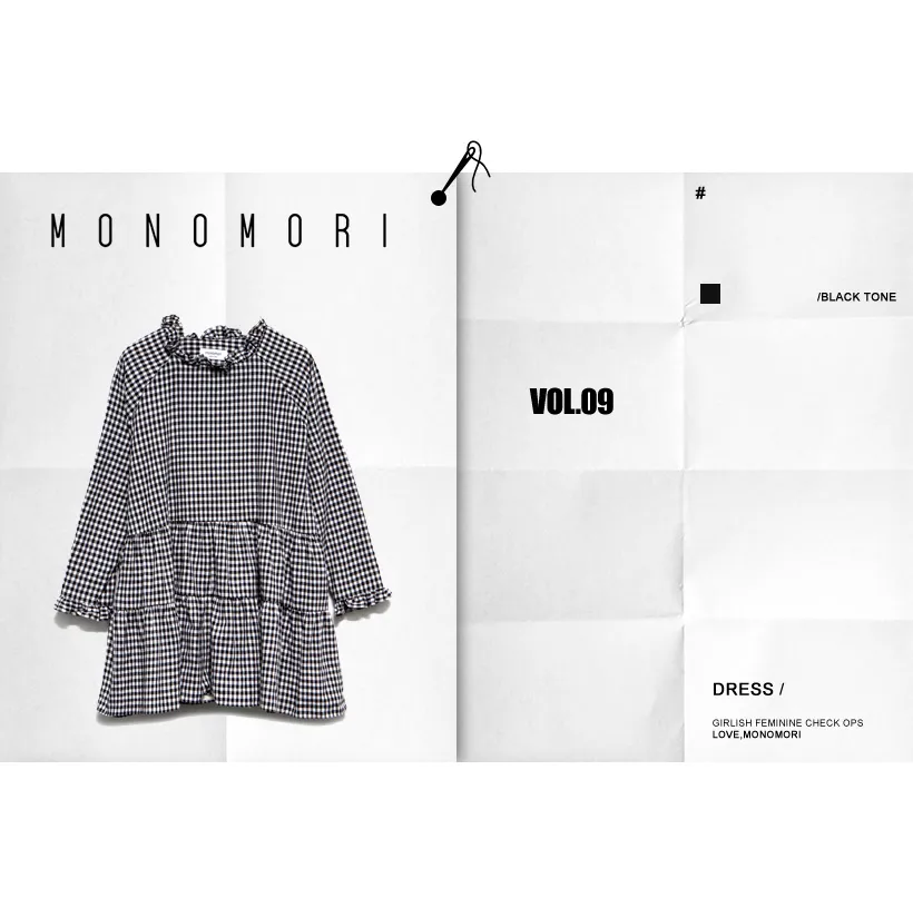 *MONOMORI-モノモリ-*ギンガムチェックフリルワンピース・全1色 | DHOLIC | 詳細画像2