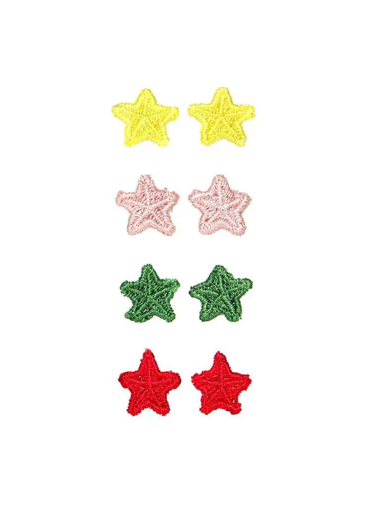 刺繍スターモチーフピアス・全4色 | DHOLIC | 詳細画像1