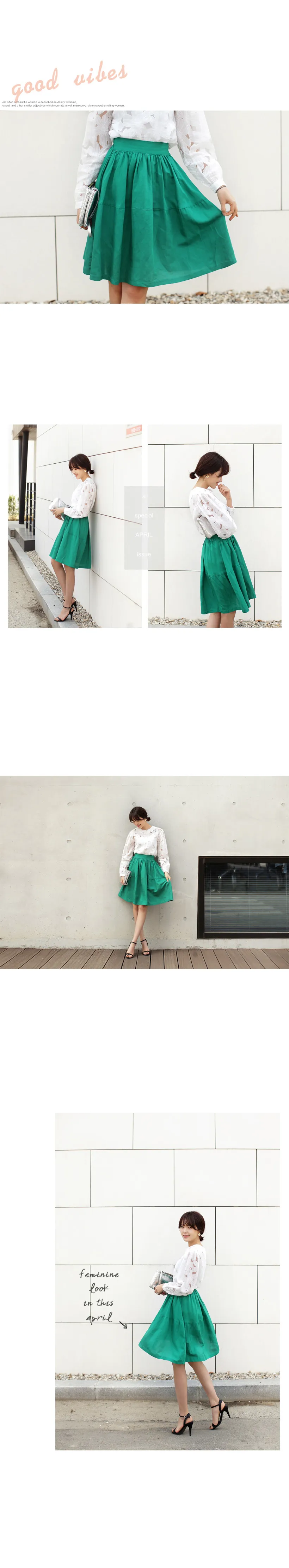 4colorリネン混紡ミディスカート・全4色 | DHOLIC | 詳細画像3