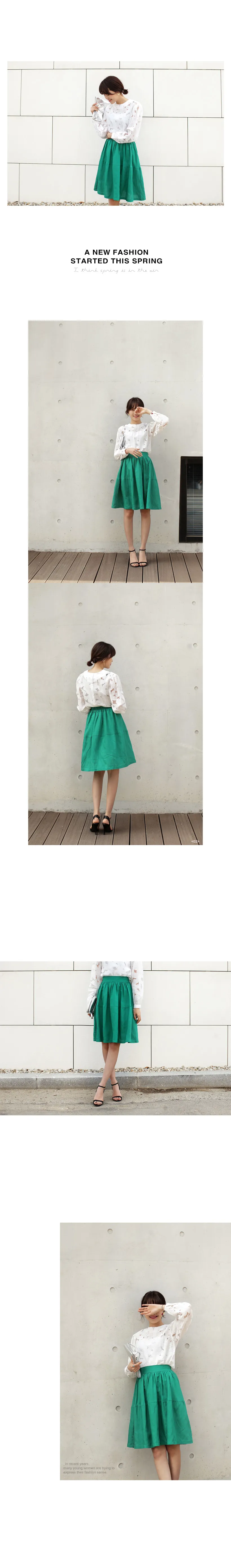4colorリネン混紡ミディスカート・全4色 | DHOLIC | 詳細画像4