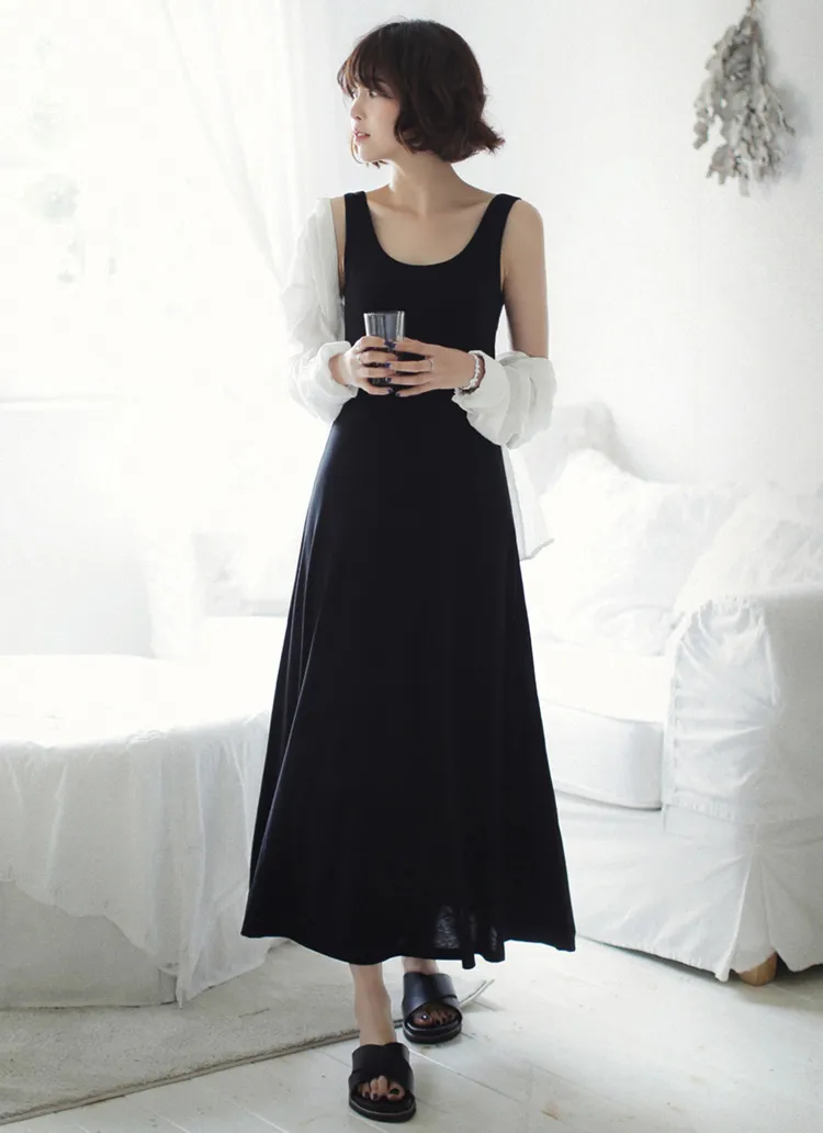 スリーブレスフレアロングワンピース・全4色 | DHOLIC | 詳細画像1