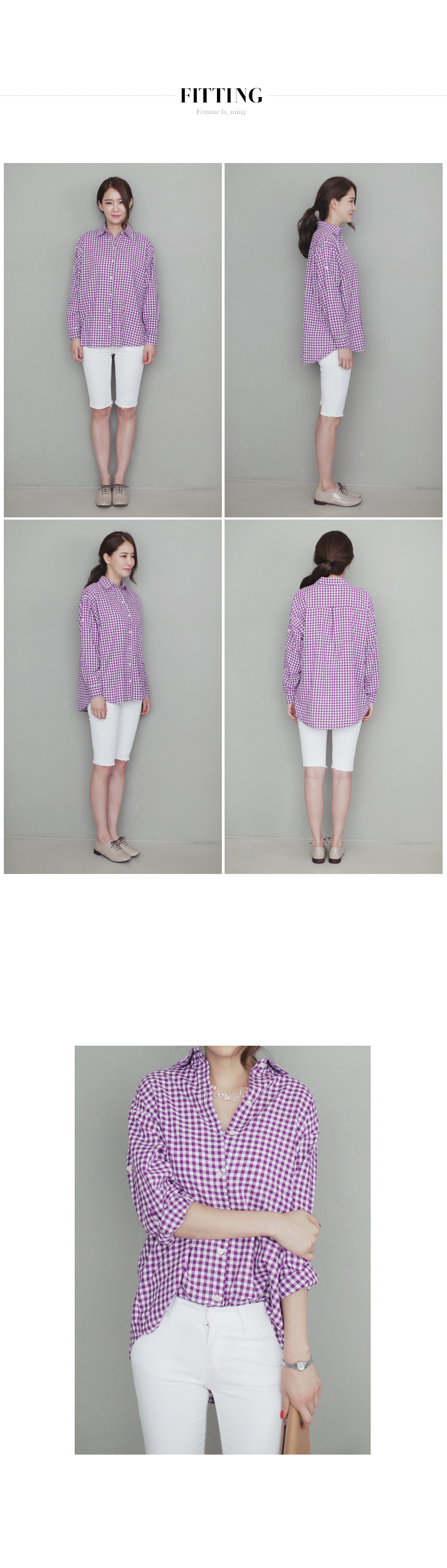 チェックパターンオーバーフィットデザインシャツ・全4色 | DHOLIC PLUS | 詳細画像7