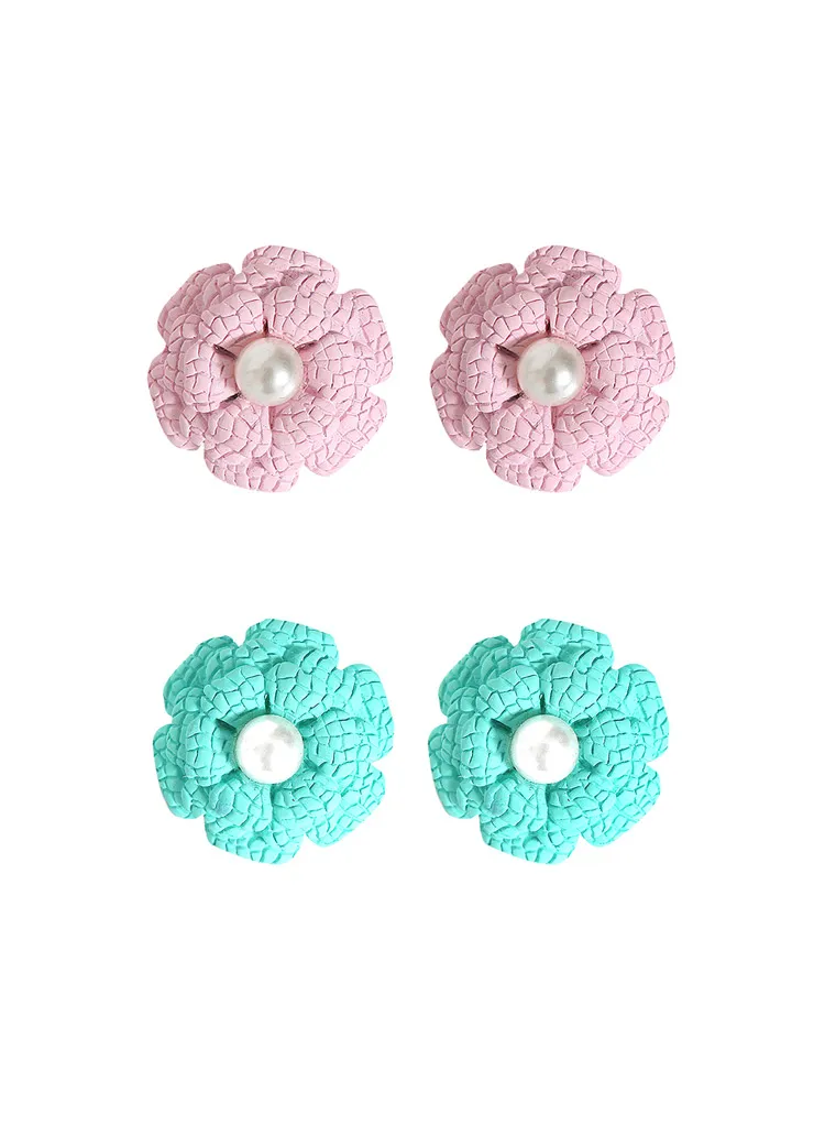 パステルフラワーピアス・全4色 | DHOLIC | 詳細画像1