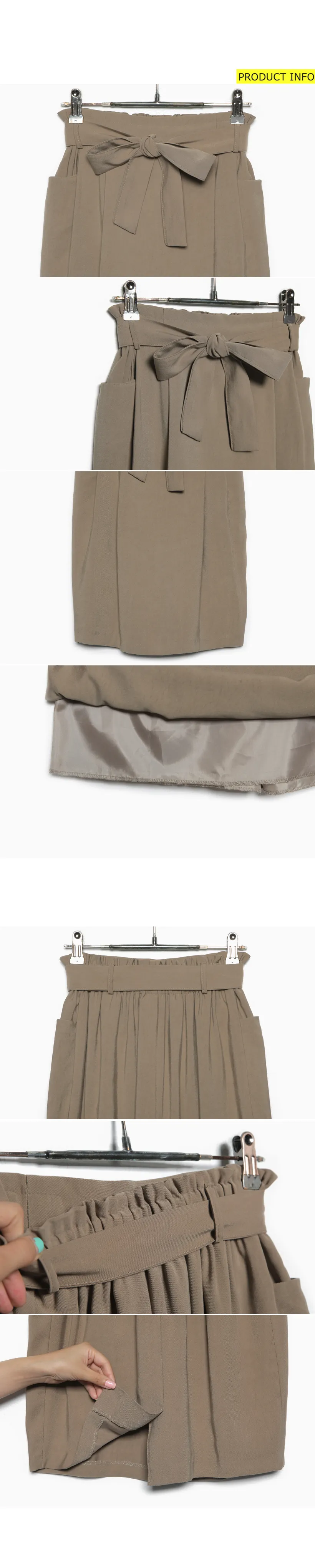ウエストリボンサイドポケットミディ丈スカート・全4色 | DHOLIC | 詳細画像7
