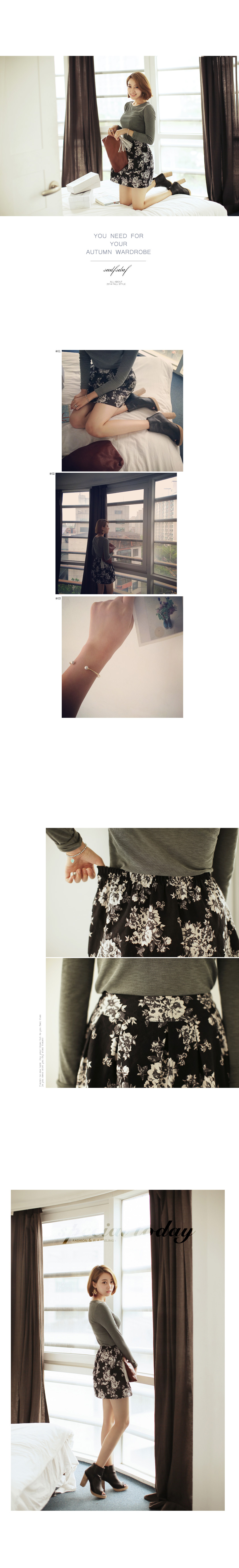 フローラルパターンフレアミニスカート・全3色 | DHOLIC | 詳細画像6
