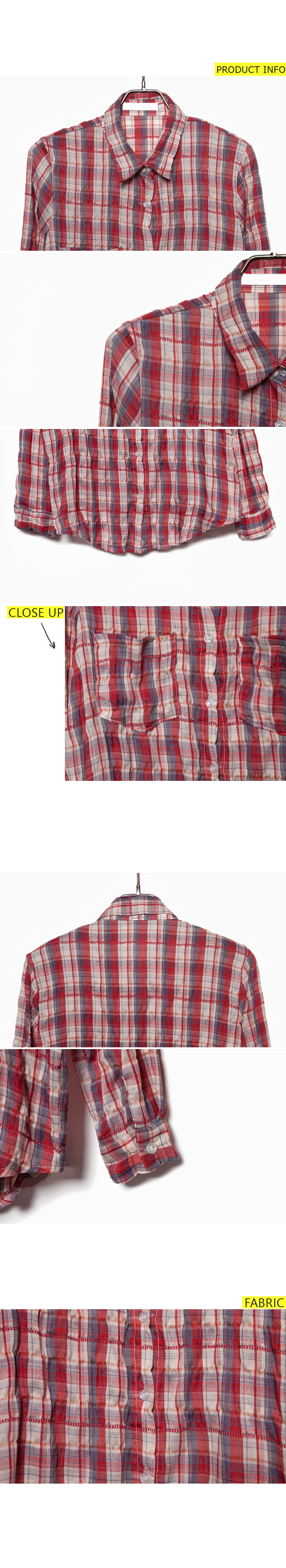 クリンクル加工チェックシャツ・全4色 | DHOLIC | 詳細画像8