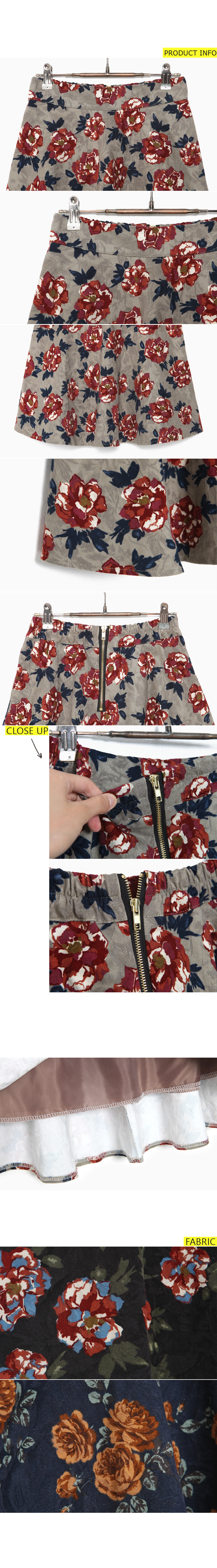 フラワーパターンAラインフレアスカート・全3色 | DHOLIC | 詳細画像9