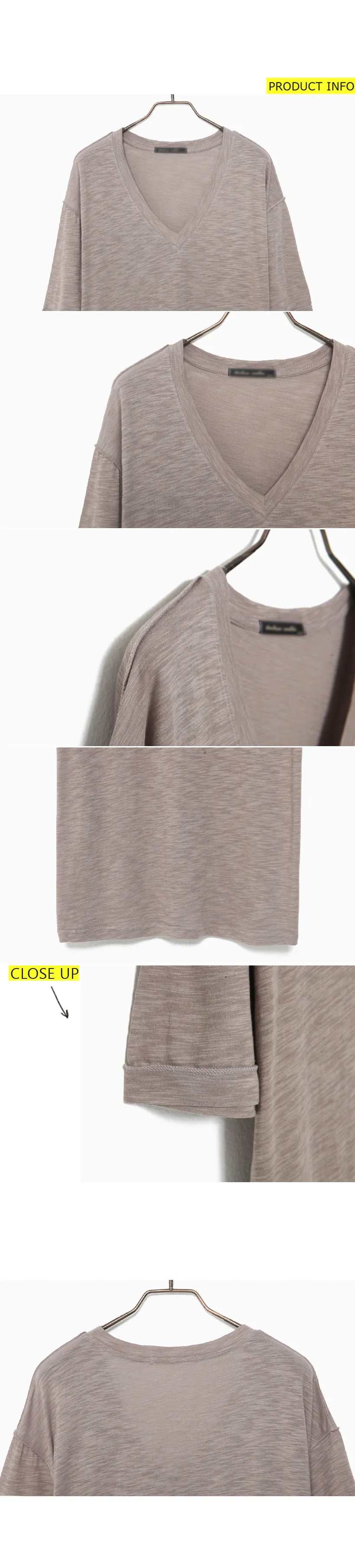 インサイドアウトディテールVネックTシャツ・全4色 | DHOLIC | 詳細画像7