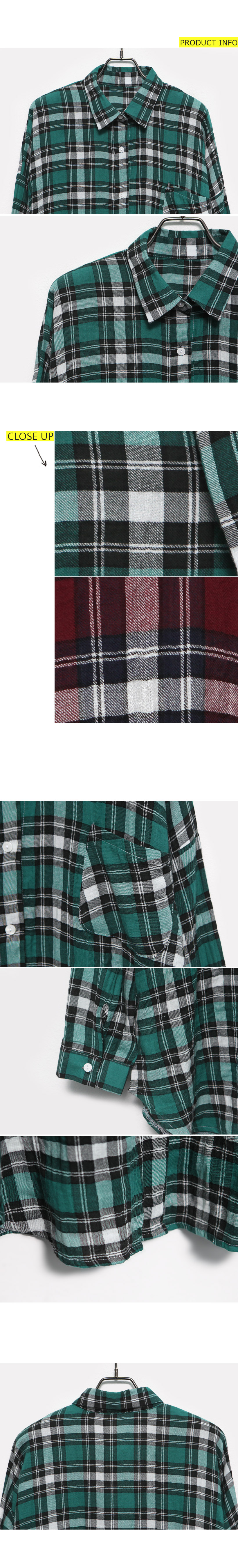 カラーチェックパターンルーズフィットシャツ・全2色 | DHOLIC | 詳細画像6