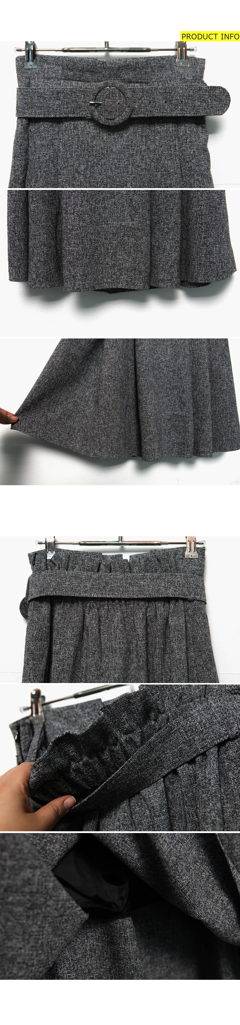 ミックスカラーベルトsetひざ丈スカート・全2色 | DHOLIC | 詳細画像5