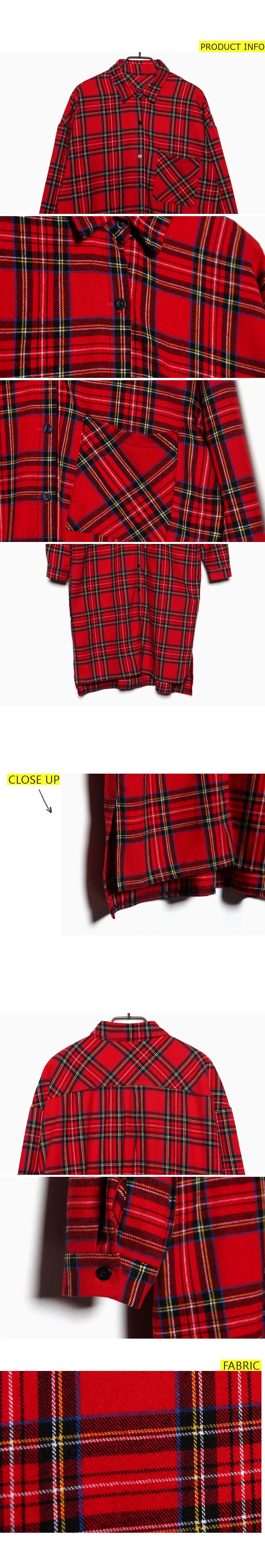 タータンチェックパターンロング丈シャツ・全2色 | DHOLIC | 詳細画像6