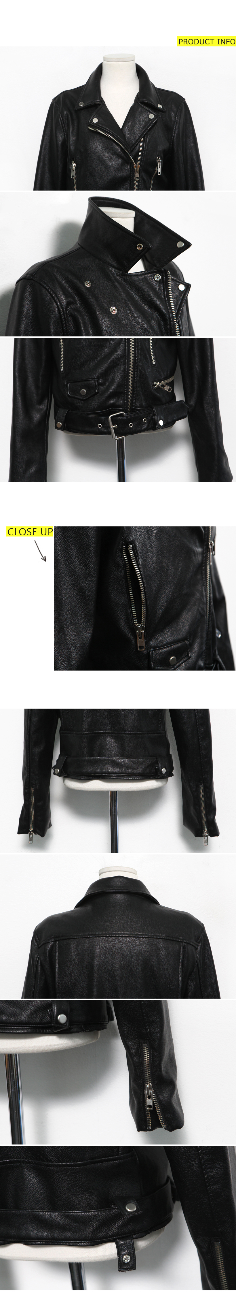 ブラックカラーオーバーフィットライダースジャケット・全1色 | DHOLIC | 詳細画像6