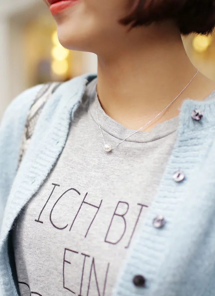 パールシルバーチェーンネックレス | DHOLIC | 詳細画像1