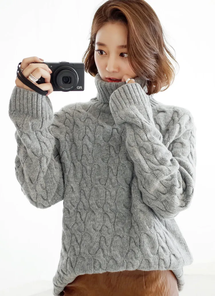ユニセックスサイズケーブルタートルニット・全3色 | DHOLIC | 詳細画像1