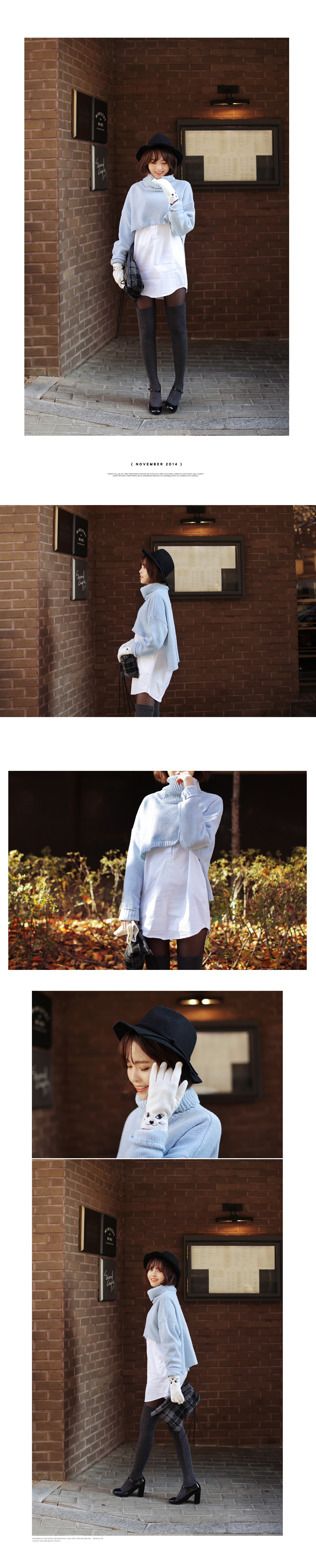 【SET】タートルニット&ホワイトシャツ2ピースセット・全3色 | DHOLIC | 詳細画像2