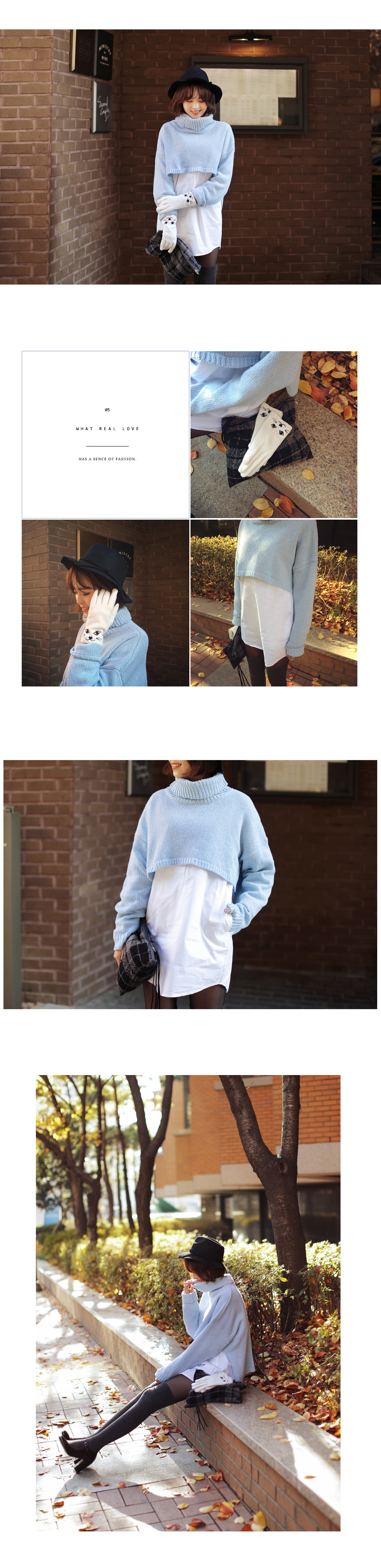 【SET】タートルニット&ホワイトシャツ2ピースセット・全3色 | DHOLIC | 詳細画像3