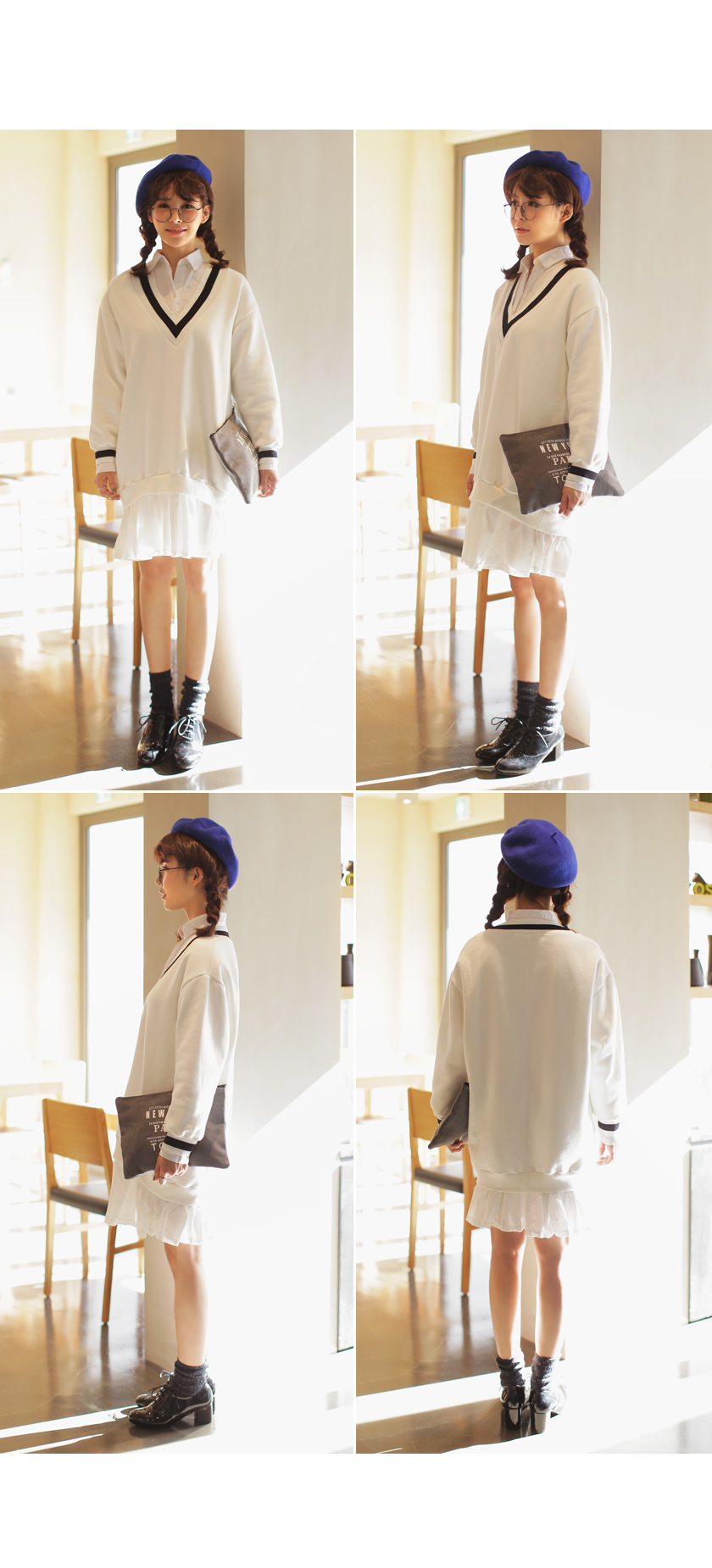 チルデンニットレイヤードフリルワンピース・全3色 | DHOLIC | 詳細画像4