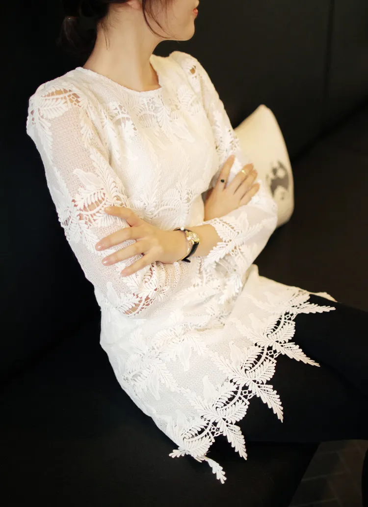 シースルースリーブレースワンピース・全2色 | DHOLIC | 詳細画像1