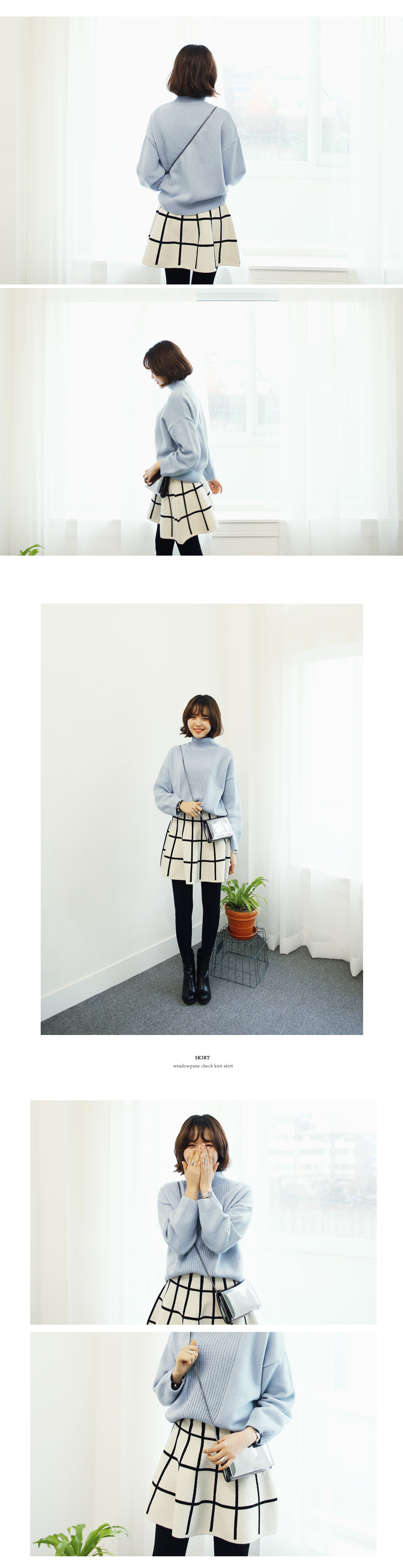 ウィンドウペンチェックニットフレアスカート・全3色 | DHOLIC | 詳細画像3