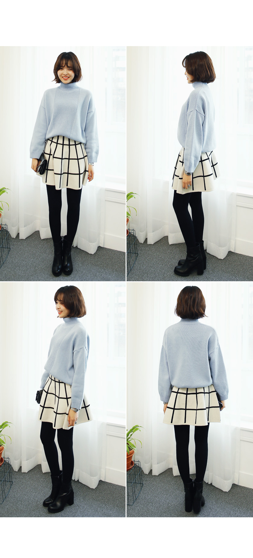 ウィンドウペンチェックニットフレアスカート・全3色 | DHOLIC | 詳細画像6