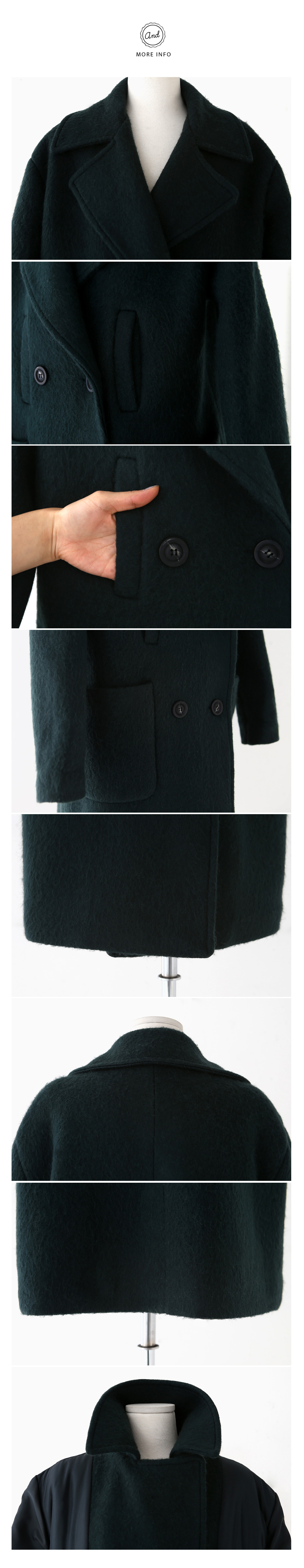 ワイドカラーアンゴラミックスダブルコート・全3色 | DHOLIC | 詳細画像14