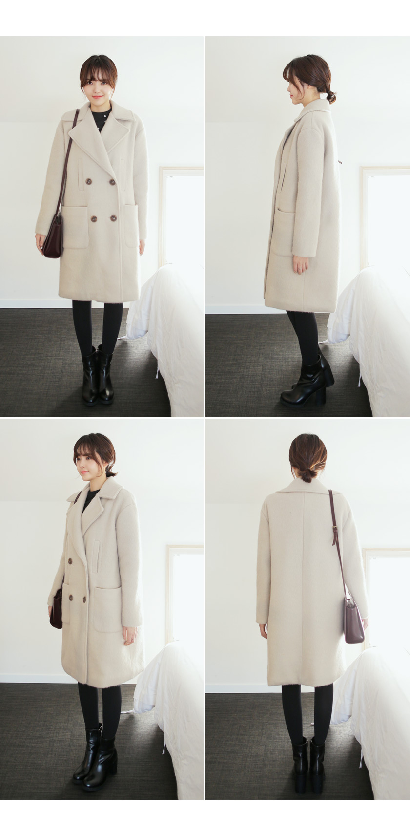 ワイドカラーアンゴラミックスダブルコート・全3色 | DHOLIC | 詳細画像12