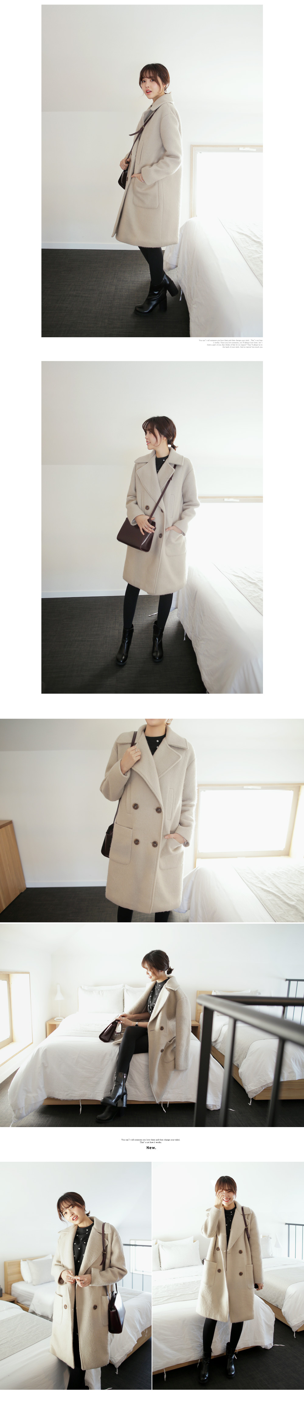 ワイドカラーアンゴラミックスダブルコート・全3色 | DHOLIC | 詳細画像3