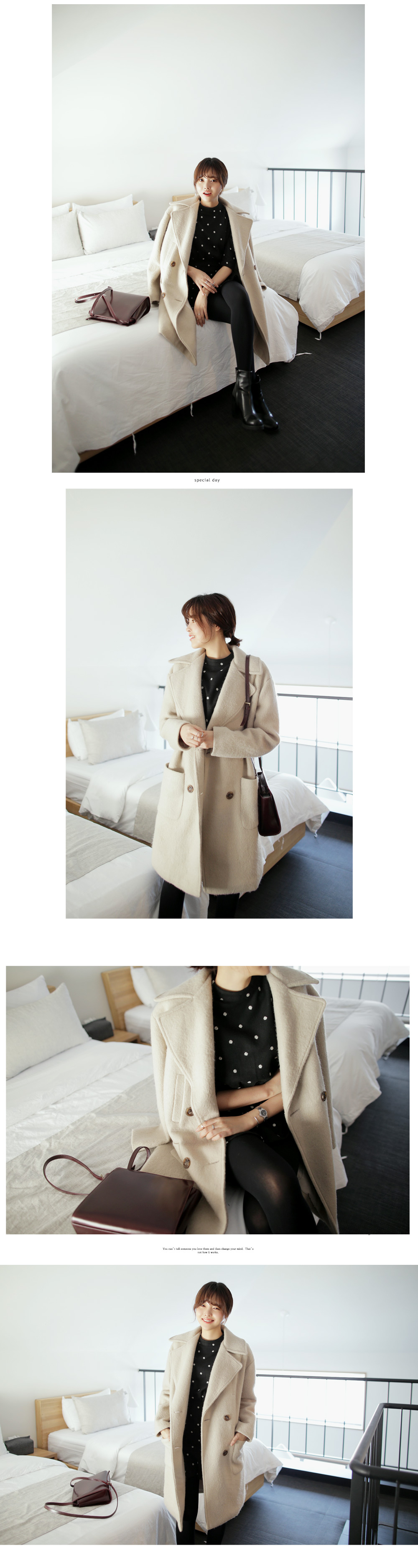 ワイドカラーアンゴラミックスダブルコート・全3色 | DHOLIC | 詳細画像4