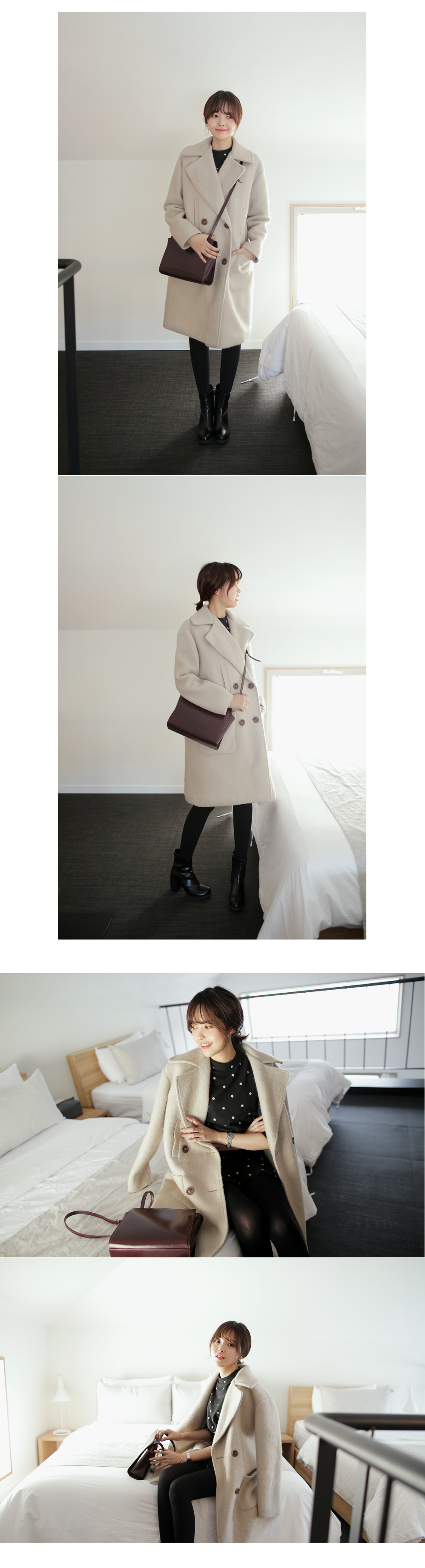 ワイドカラーアンゴラミックスダブルコート・全3色 | DHOLIC | 詳細画像5