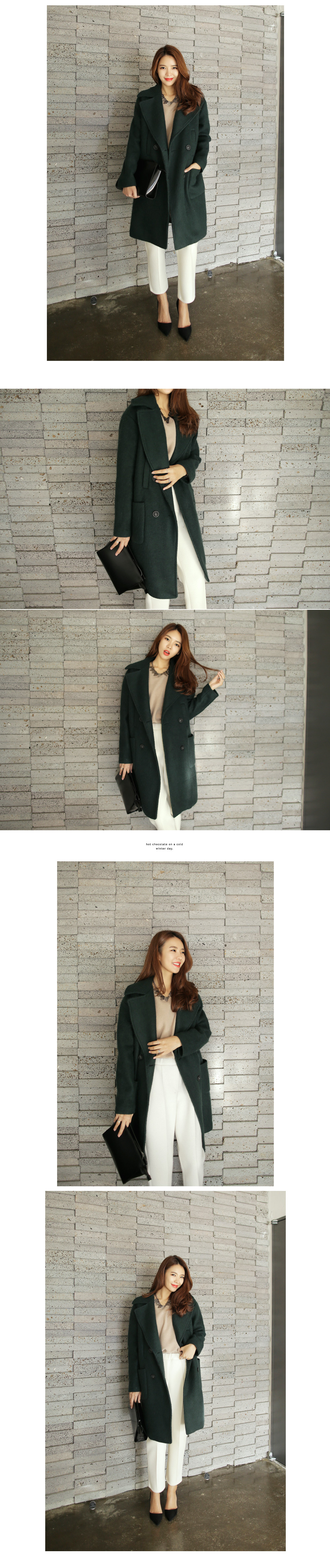 ワイドカラーアンゴラミックスダブルコート・全3色 | DHOLIC | 詳細画像7