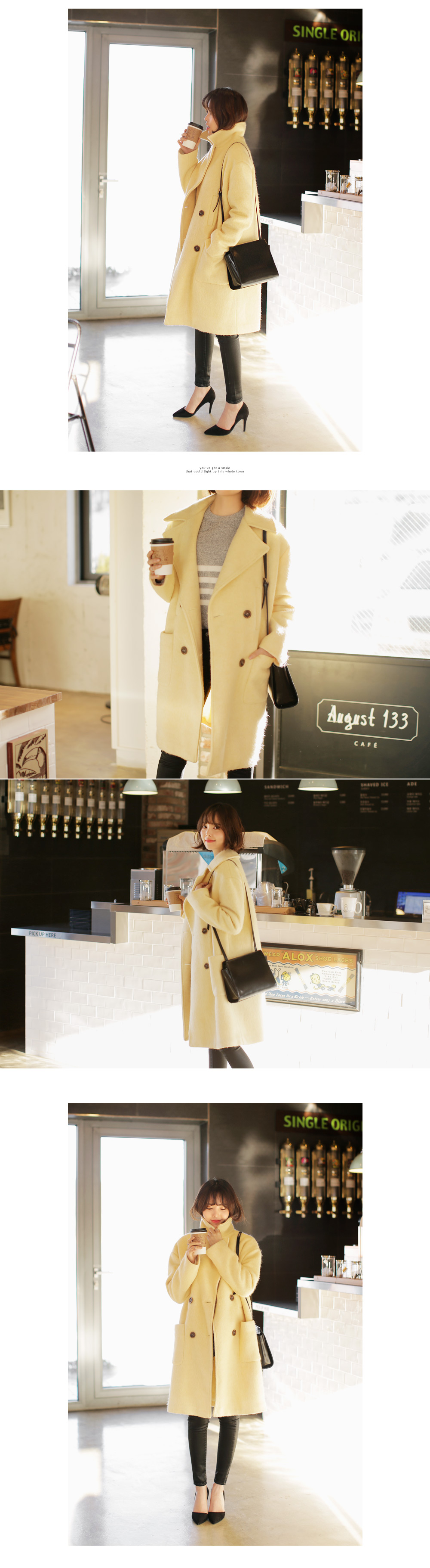 ワイドカラーアンゴラミックスダブルコート・全3色 | DHOLIC | 詳細画像9