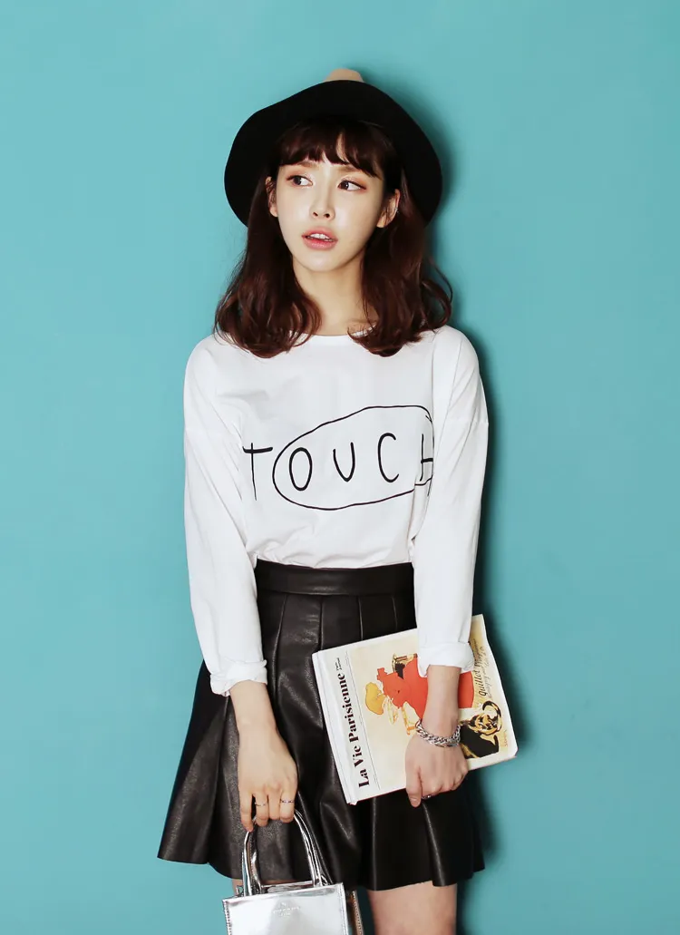 TOUCHレターリングシンプルTシャツ・全3色 | DHOLIC | 詳細画像1