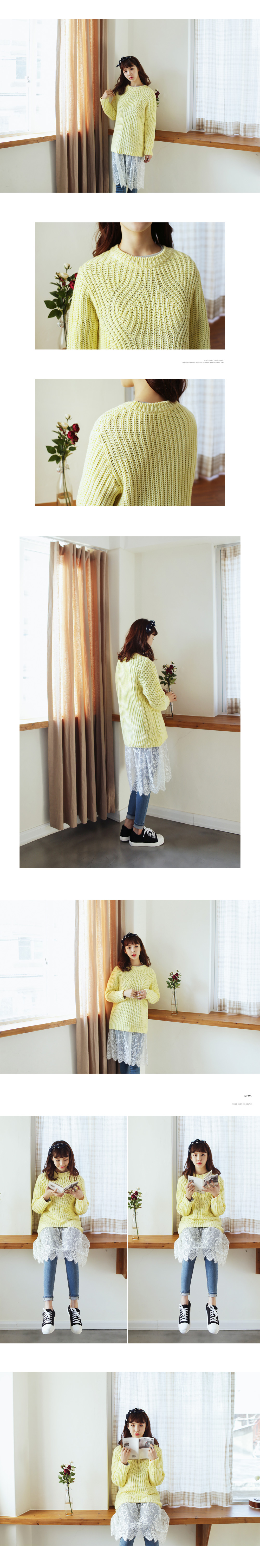 ハニカムケーブル編みスプリングニット・全8色 | DHOLIC | 詳細画像5