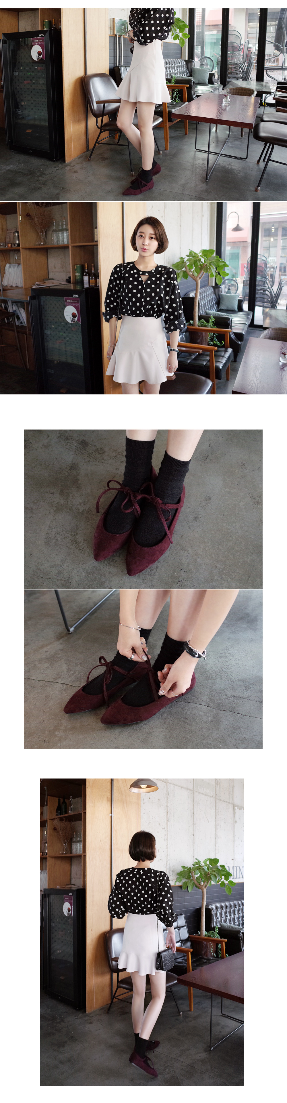 レースアップリボンフラットシューズ・全5色 | DHOLIC | 詳細画像3