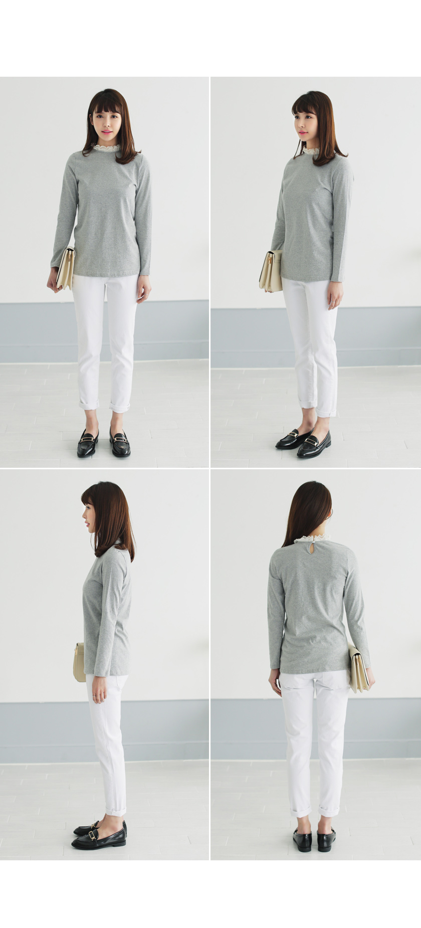 フリルネックラインポイントTシャツ・全5色 | DHOLIC | 詳細画像9