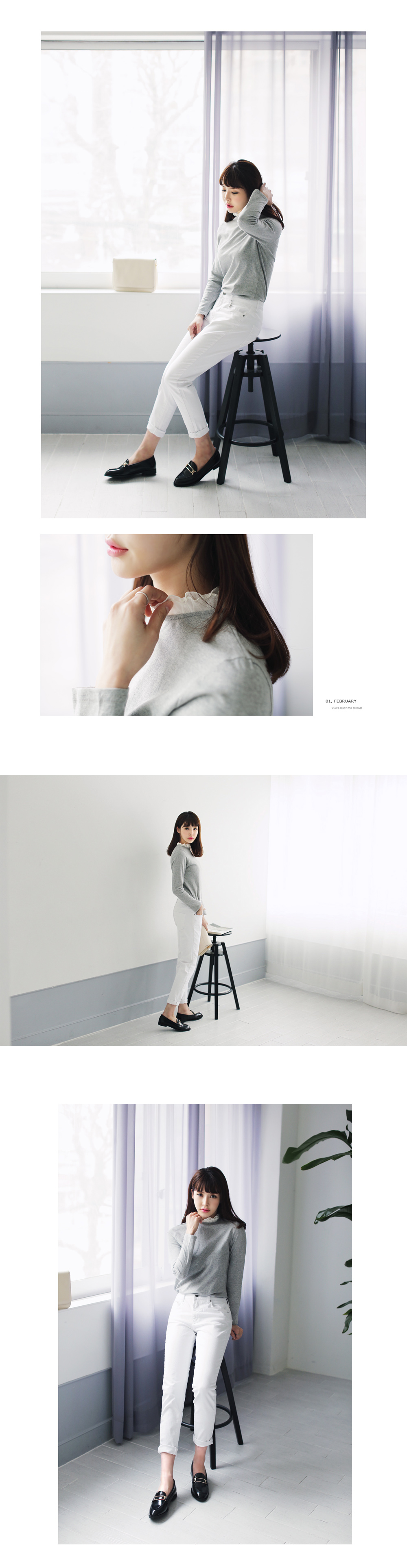 フリルネックラインポイントTシャツ・全5色 | DHOLIC | 詳細画像8