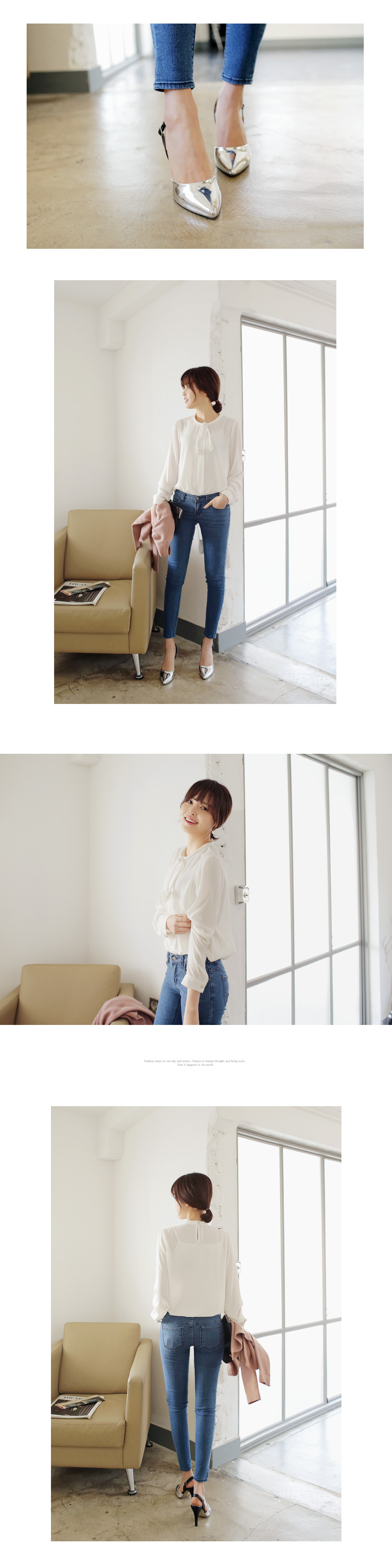 メタリックカラーバックオープンヒールシューズ・全2色 | DHOLIC | 詳細画像6