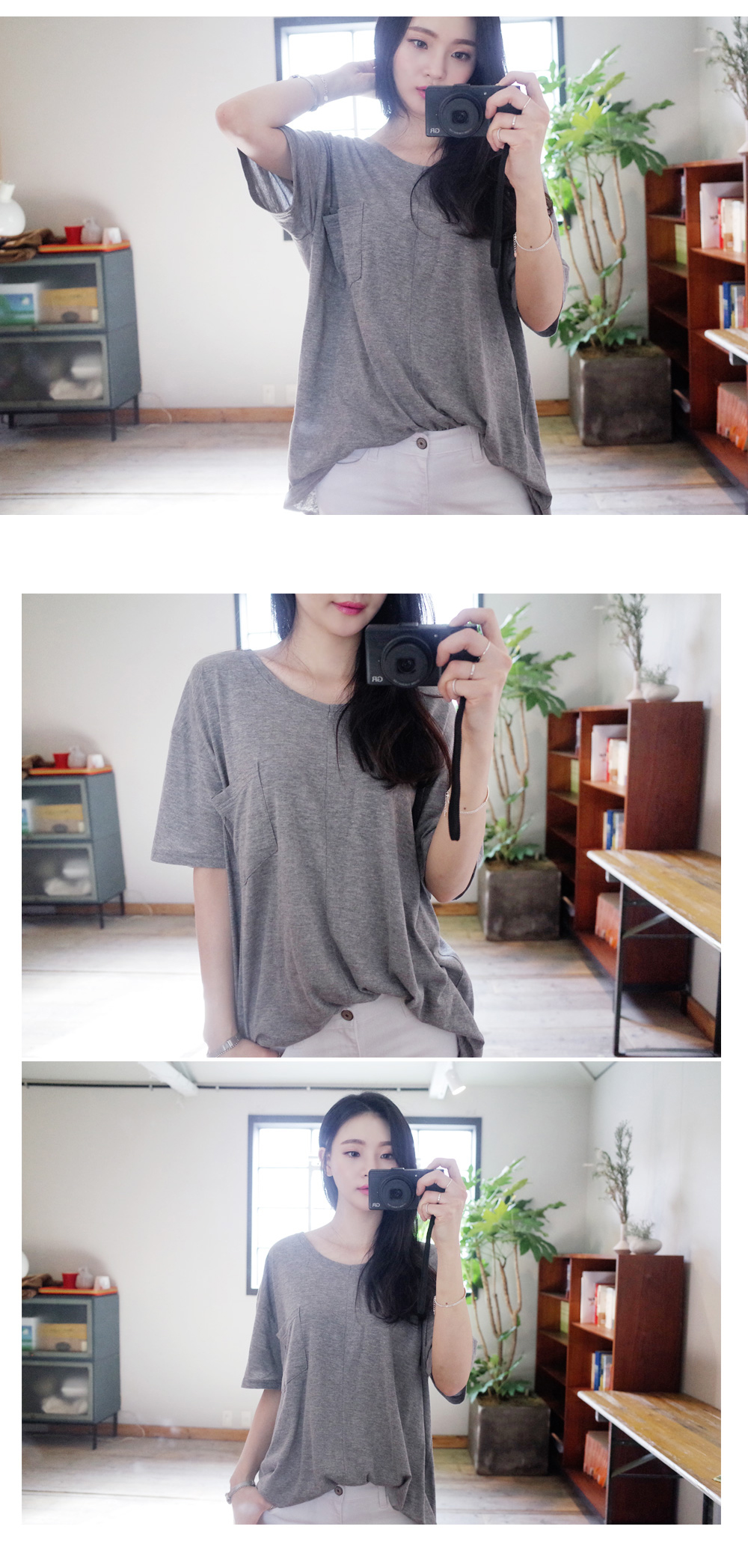 ビッグポケットVネックボクシーTシャツ・全3色 | DHOLIC | 詳細画像23