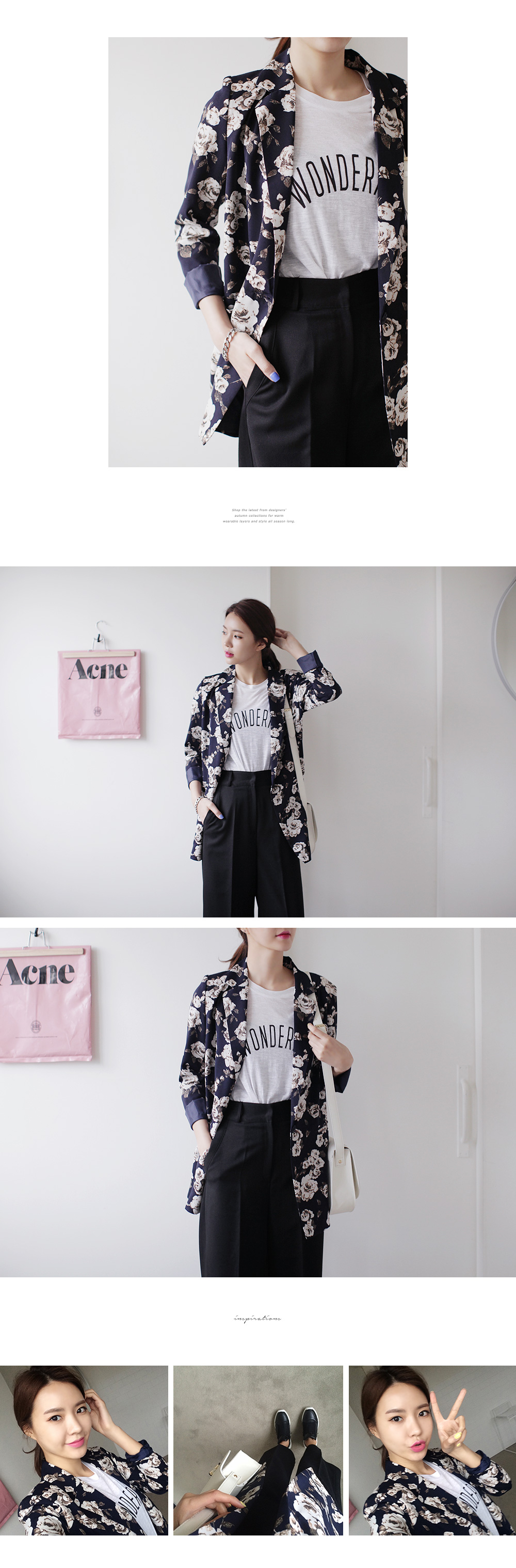 ローズ柄ロングジャケット・全2色 | DHOLIC | 詳細画像9