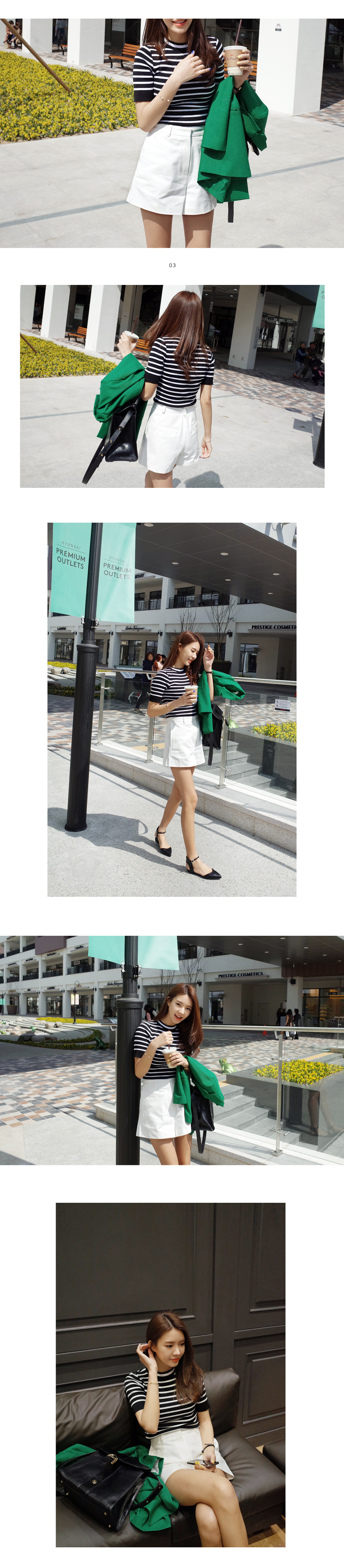 <font color=red><b>●●雑誌Ray12月号/S Cawaii!10月号/Seventeen10月号/他雑誌多数掲載！●●</b></font>ボーダー半袖スリムニット・全3色 | DHOLIC | 詳細画像2