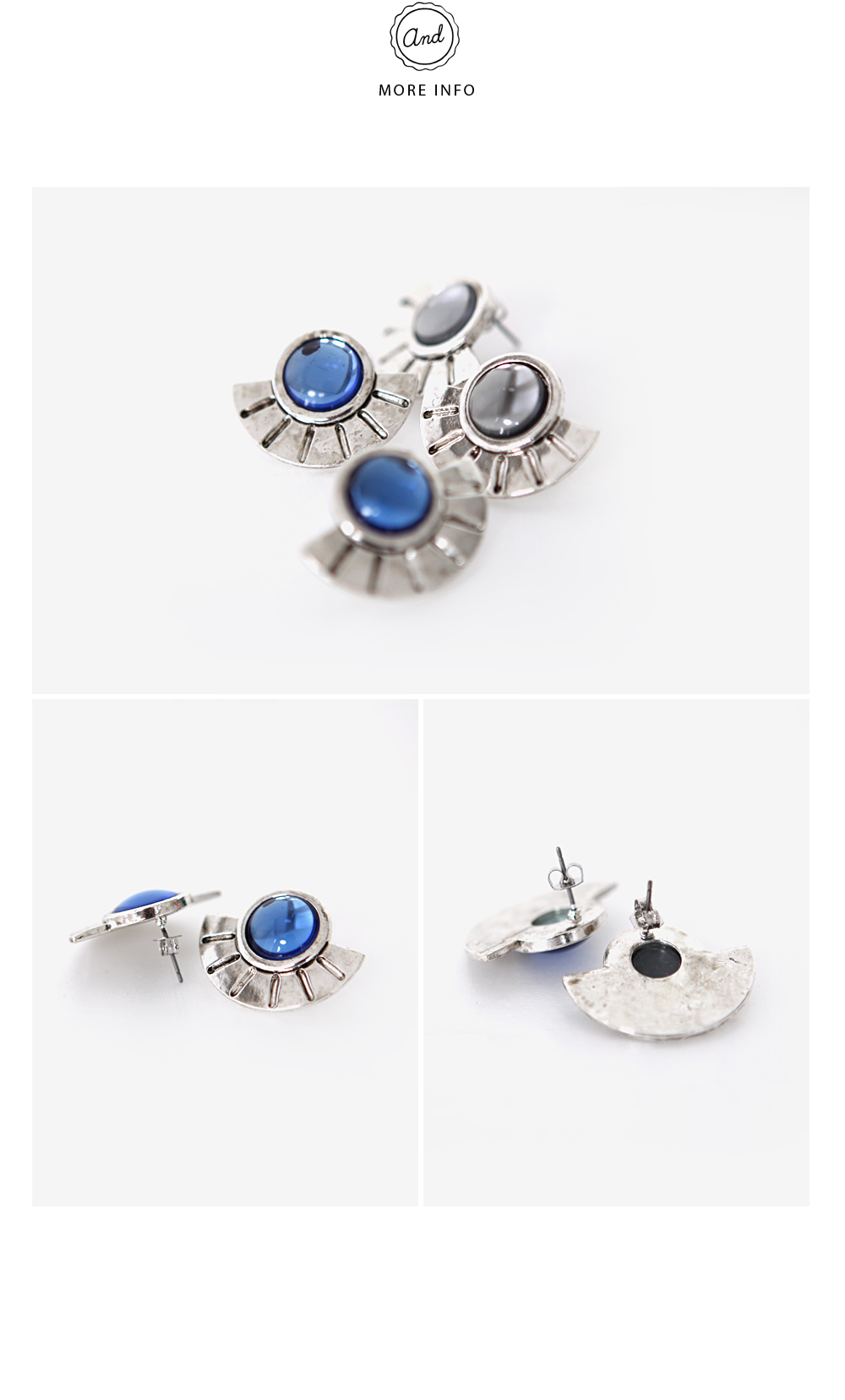 シルバーメタルハーフムーンピアス・全2色 | DHOLIC | 詳細画像3