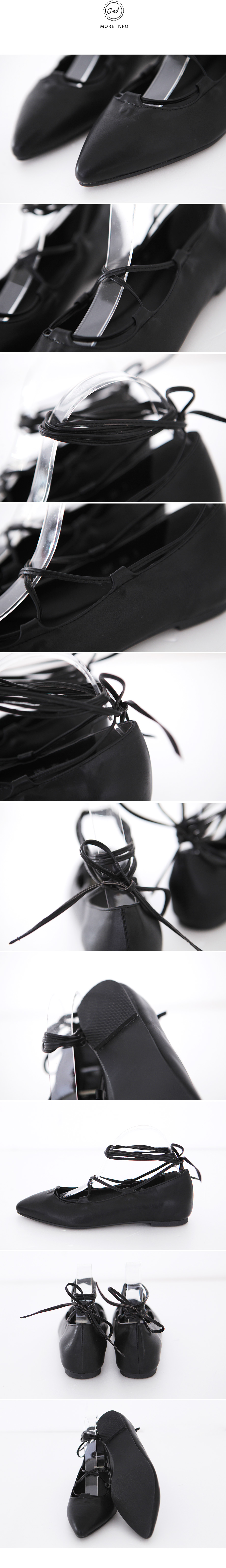 ロングストラップブラックフラットシューズ・全1色 | DHOLIC | 詳細画像13