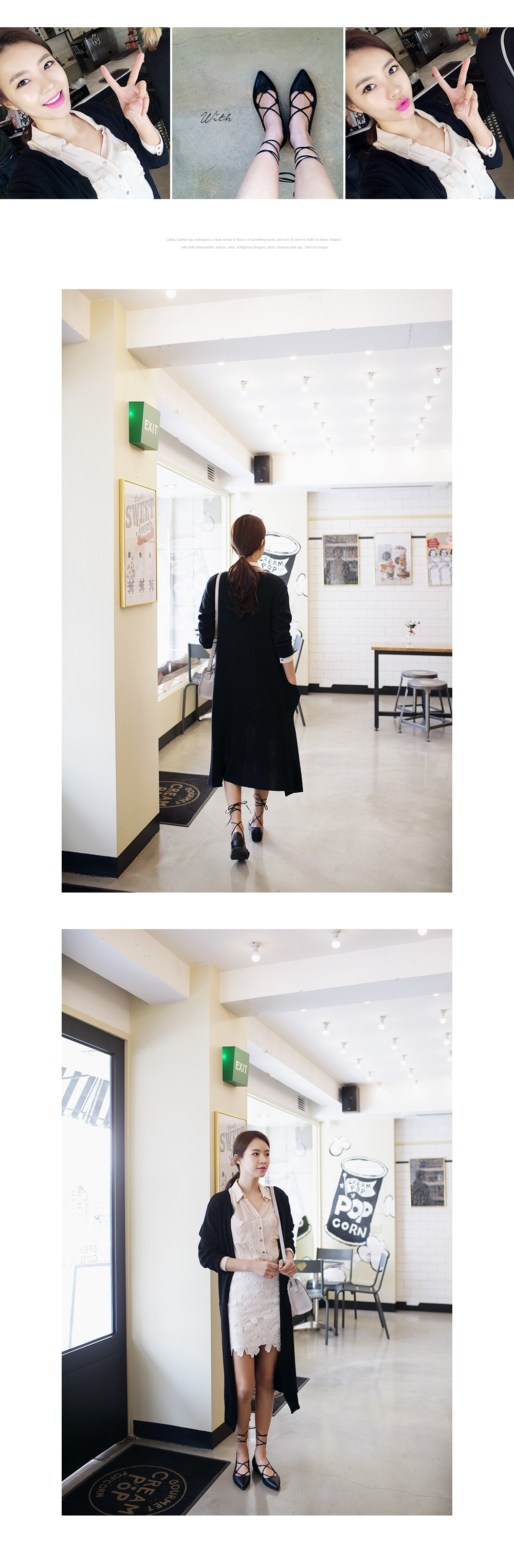 ロングストラップブラックフラットシューズ・全1色 | DHOLIC | 詳細画像11