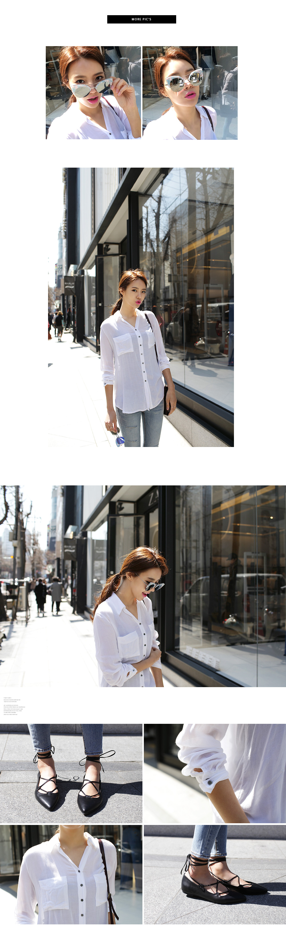 ロングストラップブラックフラットシューズ・全1色 | DHOLIC | 詳細画像5