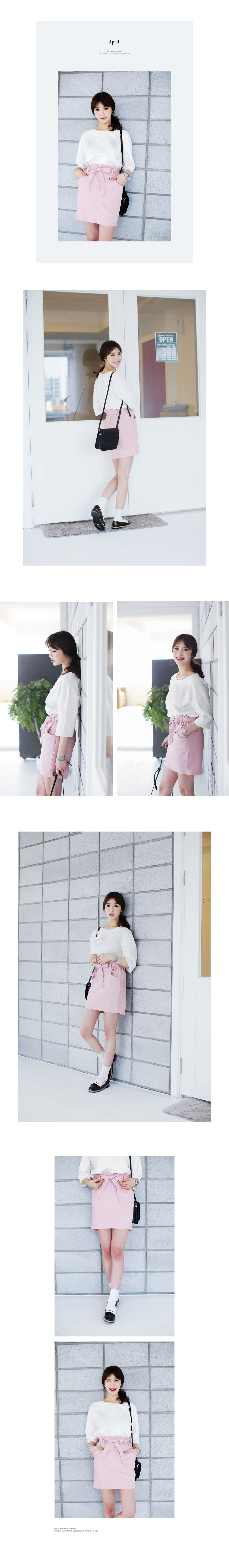 くすみカラーウエストリボンスカート・全4色 | DHOLIC | 詳細画像4